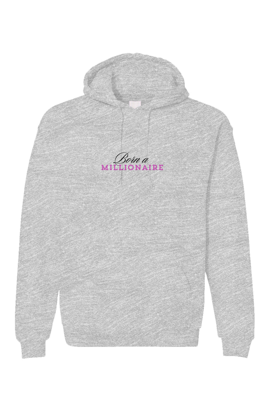 Grey Embroidered Affirmations, Born A Millionaire Unisex Gildan Hoodie