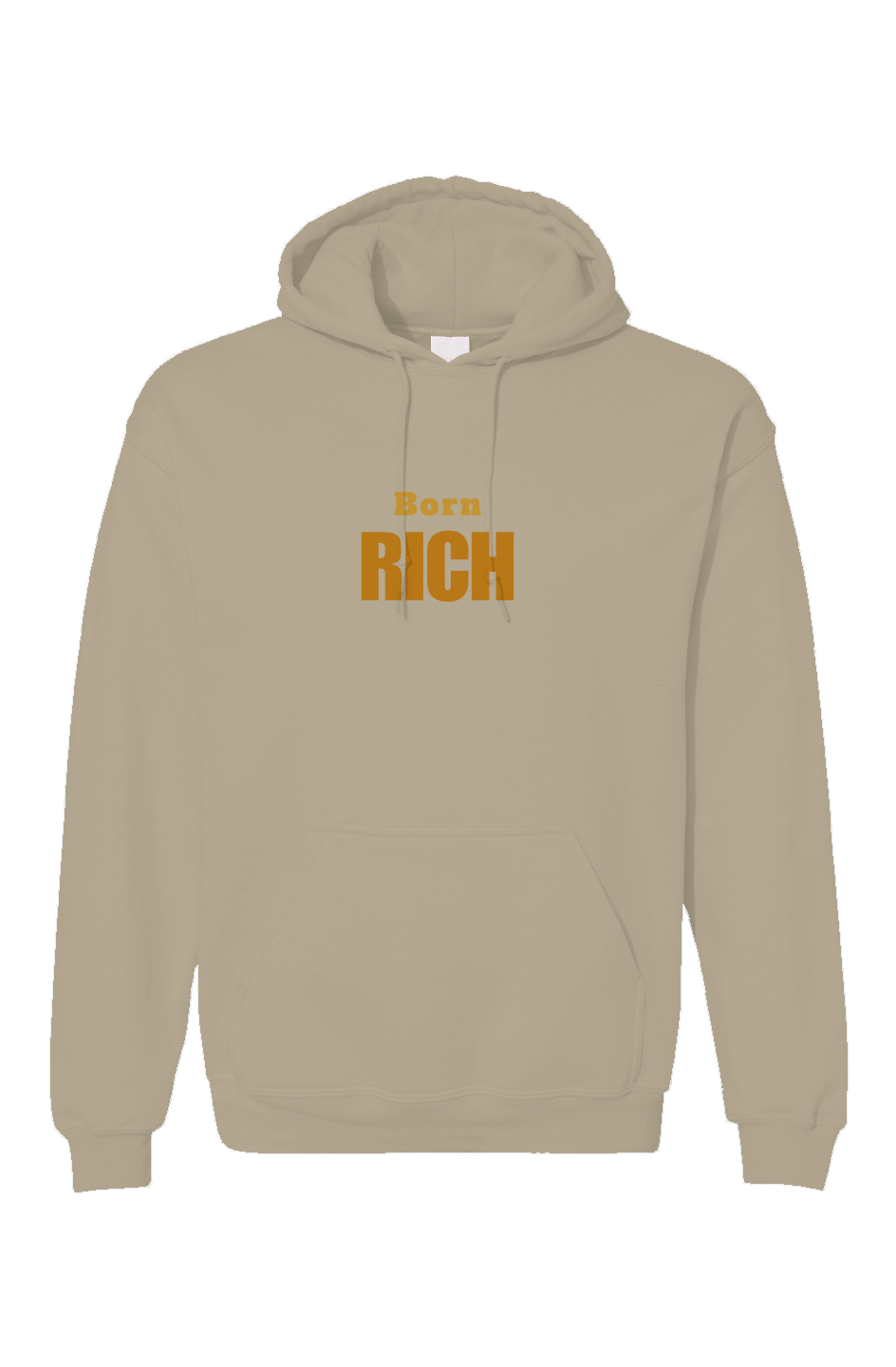 Sand Embroidered Born Rich Unisex Gildan Hoodie