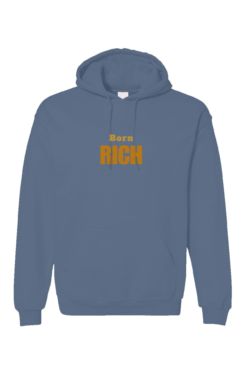 Indigo blue Embroidered Born Rich Unisex Gildan Hoodie