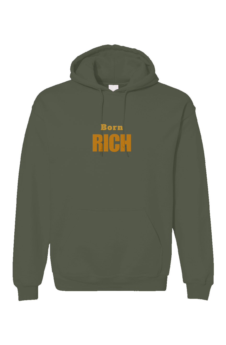 Military Green Embroidered Born Rich Unisex Gildan