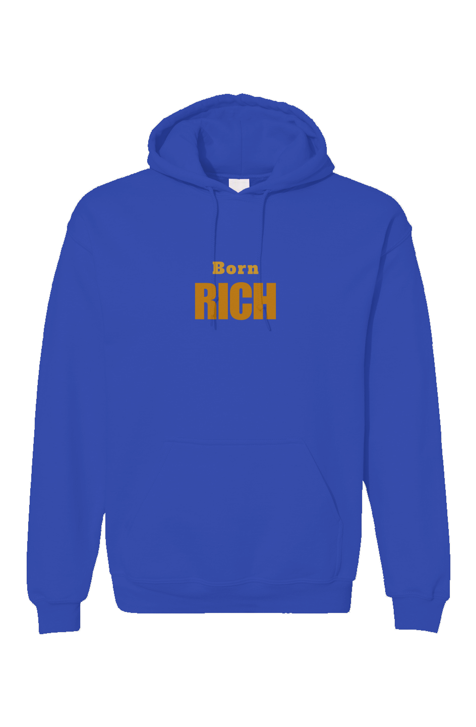 Blue Embroidered Born Rich Unisex Gildan Hoodie