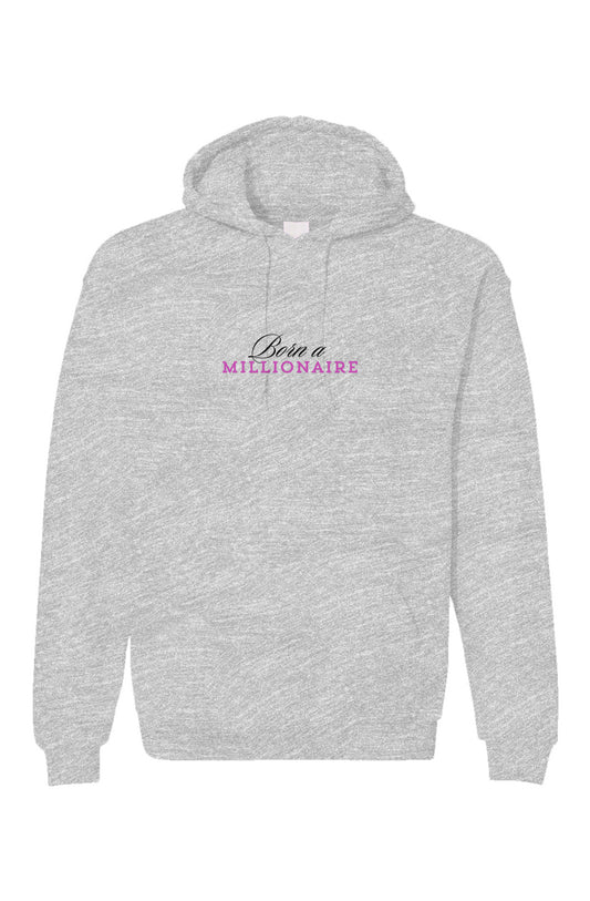 Grey Embroidered Affirmations, Born A Millionaire Unisex Gildan Hoodie
