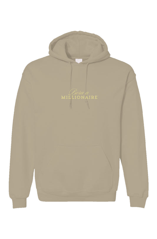 Sand  Embroidered Affirmations, Born A Millionaire Unisex Gildan Hoodie
