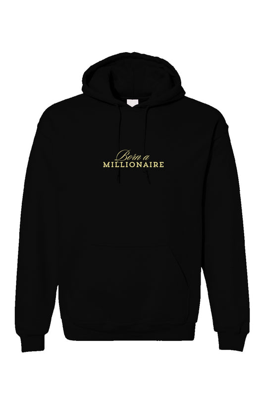 Black Embroidered Affirmations, Born A Millionaire Unisex Gildan Hoodie