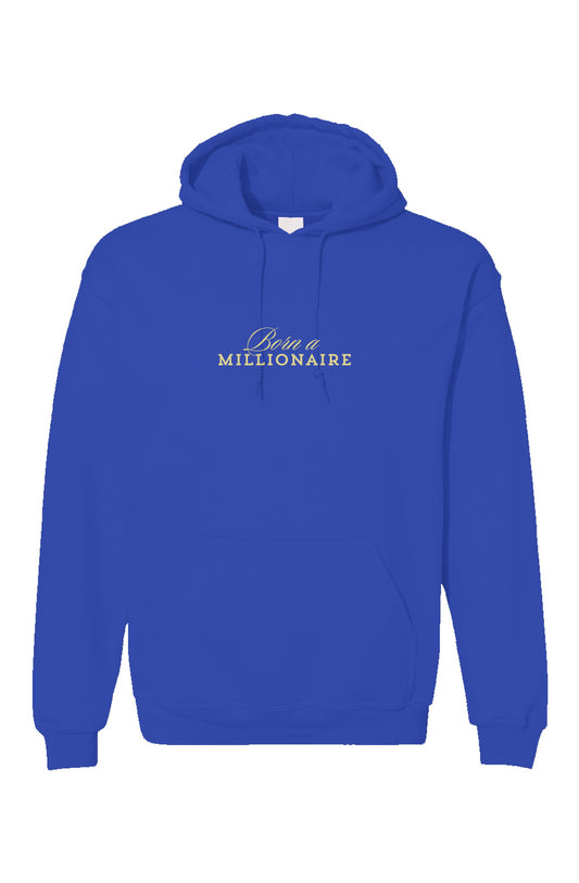 Royal Blue Embroidered Affirmations, Born A Millionaire Unisex Gildan Hoodie