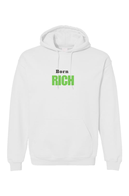 White Born Rich Unisex Gildan Hoodie