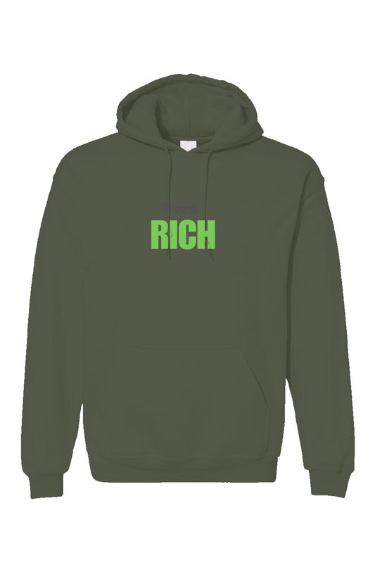 Military Green Born Rich Unisex Gildan Hoodie
