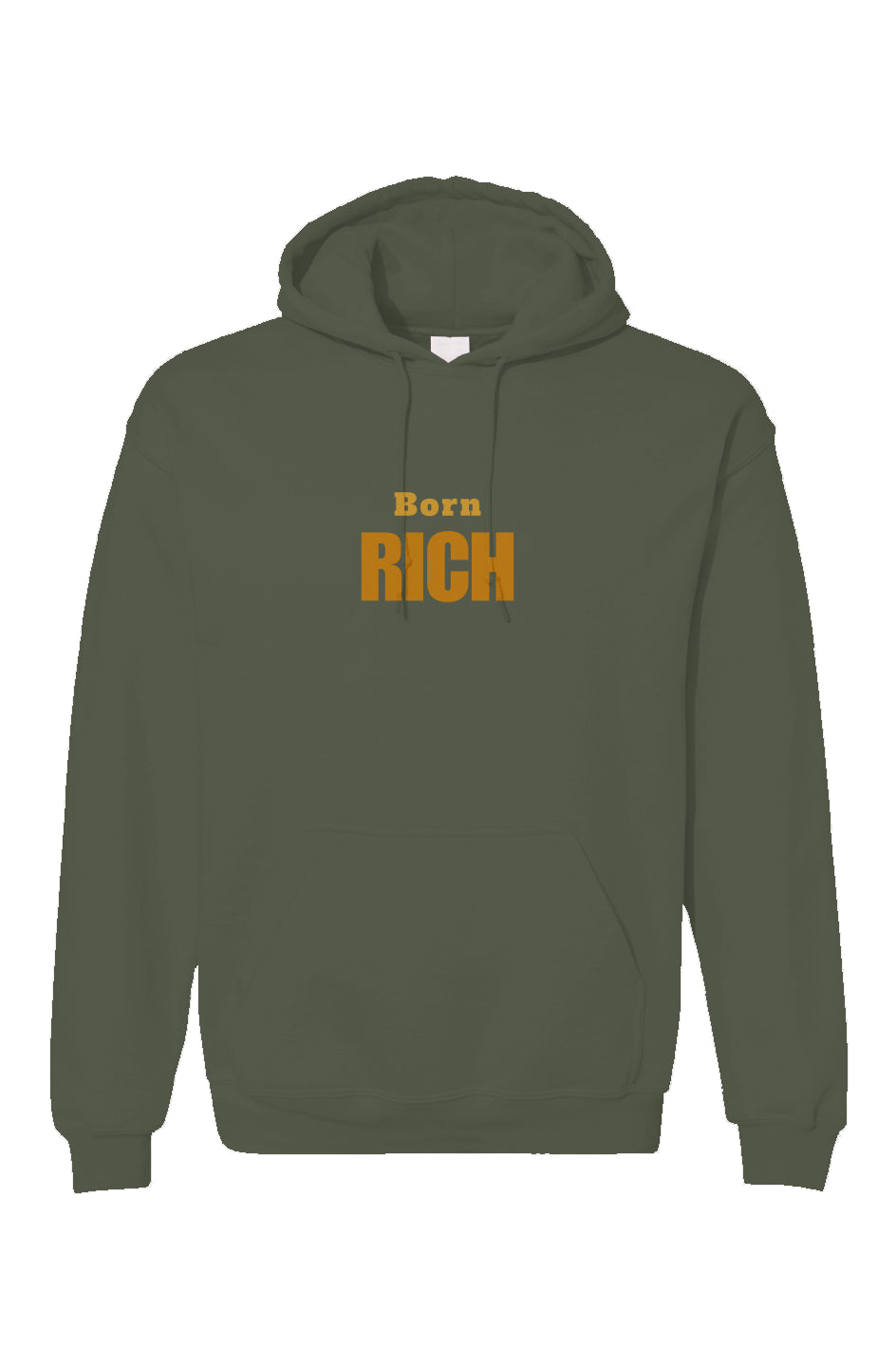 Military Green Embroidered Born Rich Unisex Gildan