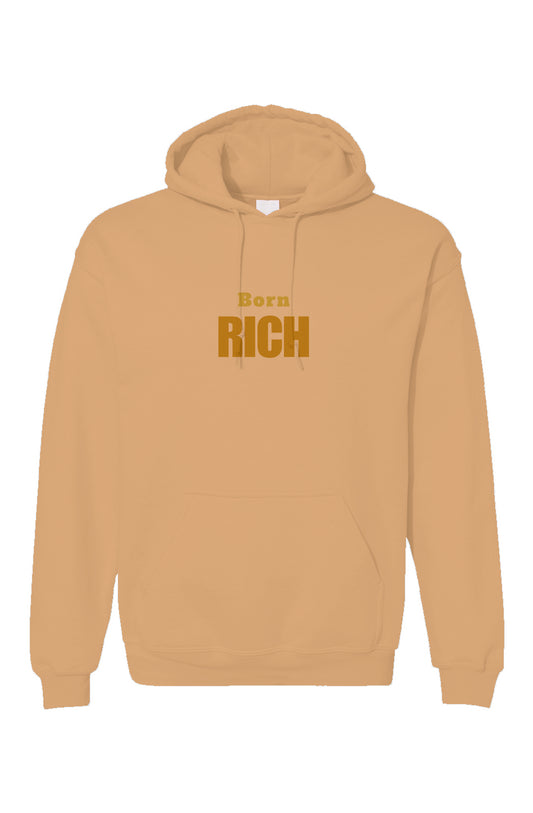 Gold Embroidered Born Rich Unisex Gildan Hoodie