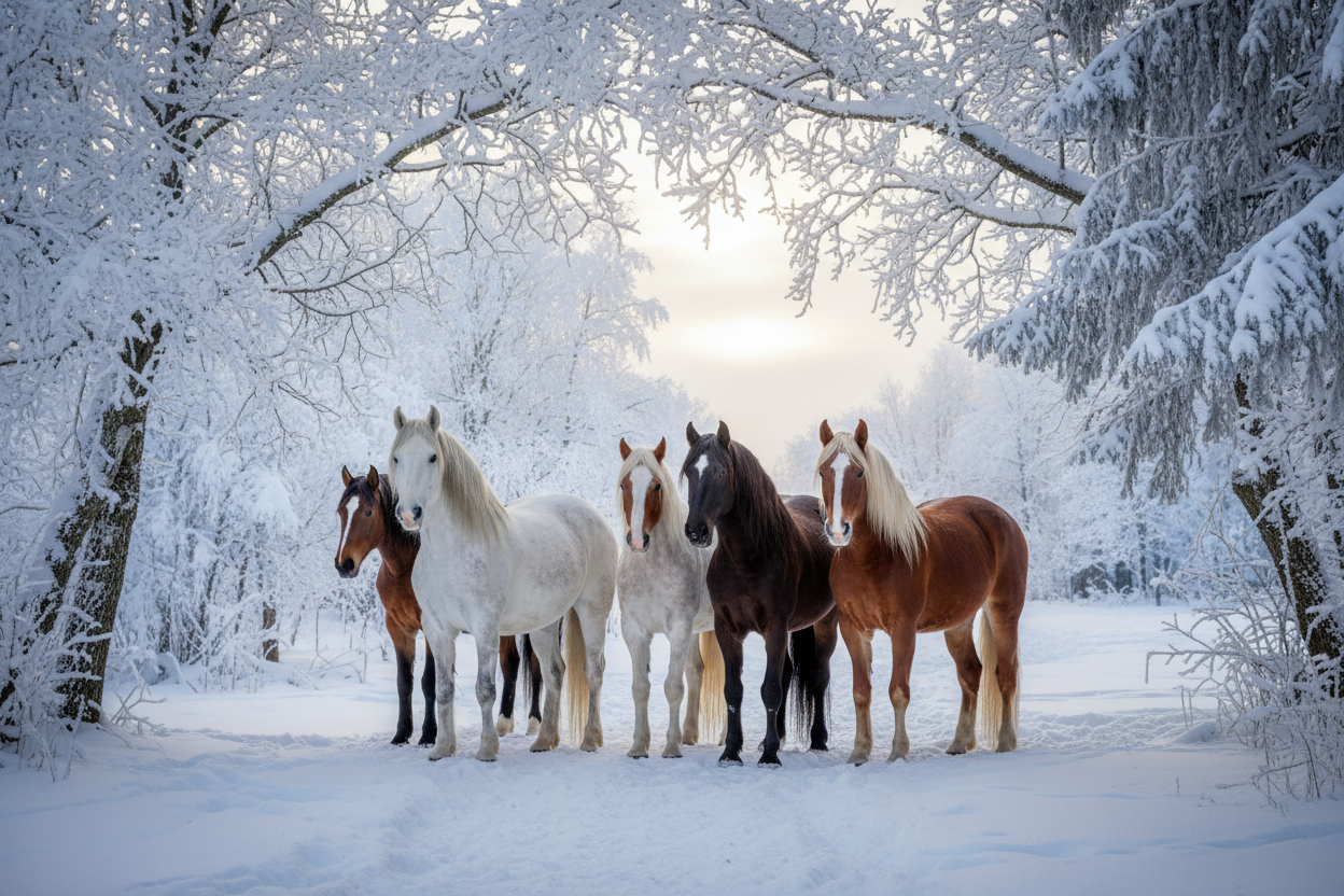 winter horses